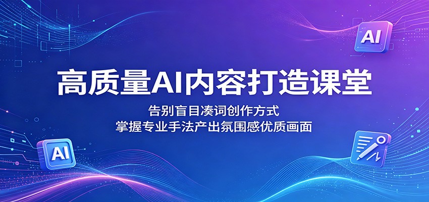 高质量AI内容打造课堂:告别盲目凑词创作方式,掌握专业手法产出氛围感优质画面-资源宝库