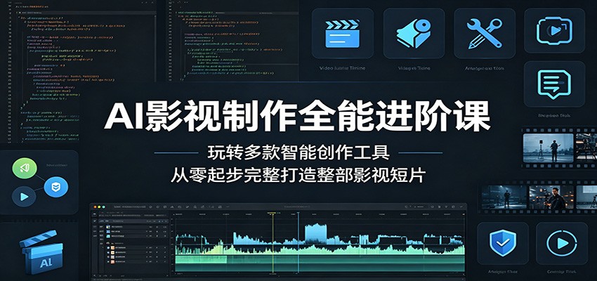 AI影视制作全能进阶课:玩转多款智能创作工具,从零起步完整打造整部影视短片-资源宝库