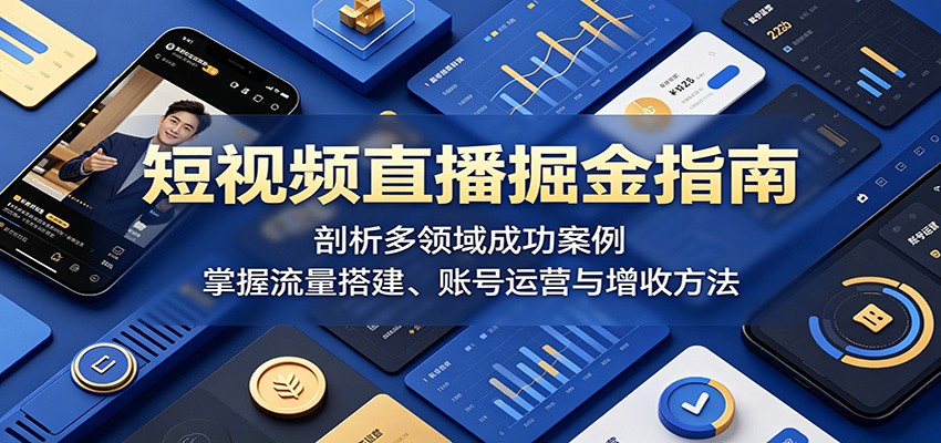 短视频直播掘金指南：剖析多领域成功案例，掌握流量搭建、账号运营与增收方法-资源宝库