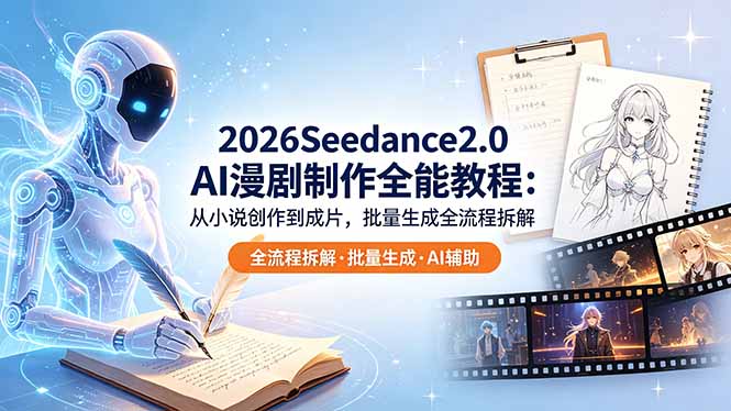 2026Seedance2.0 AI制作全能教程：从小说创作到成片，批量生成全流程拆解-资源宝库
