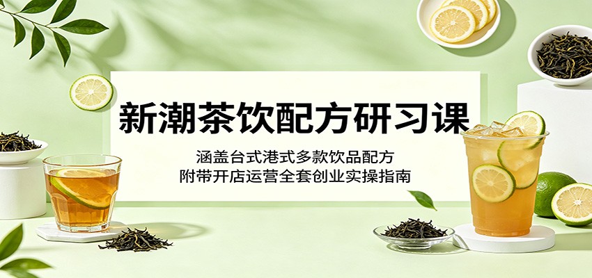 新潮茶饮配方研习课:涵盖台式港式多款饮品配方,附带开店运营全套创业实操指南-资源宝库