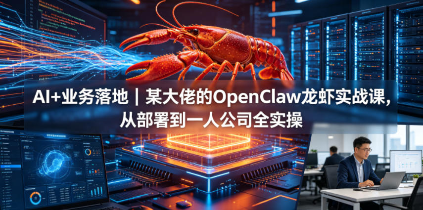 AI+业务落地｜某大佬的OpenClaw小龙虾实战课，从部署到一人公司全实操-资源宝库