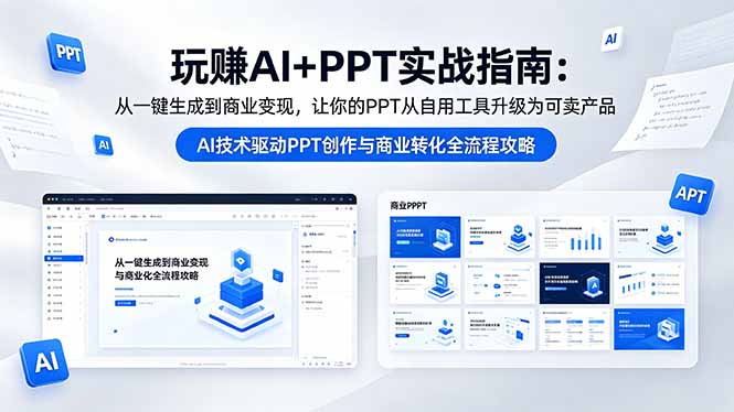 玩赚AI+PPT实战指南-更新5月13：从一键生成到商业变现，让你的PPT从自用工具升级为可卖产品-资源宝库