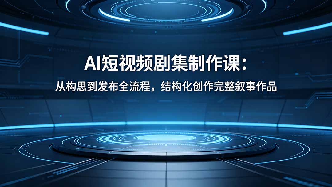 AI短视频剧集制作课：从构思到发布全流程，结构化创作完整叙事作品-资源宝库