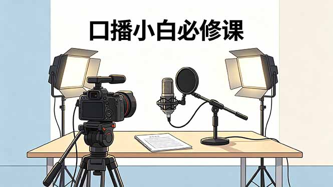 口播小白必修课：录像收音灯光设备+脚本撰写，搭专业级录制场景-资源宝库