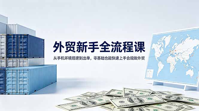 外贸新手全流程课：从手机环境搭建到出单，零基础也能快速上手合规做外贸-资源宝库