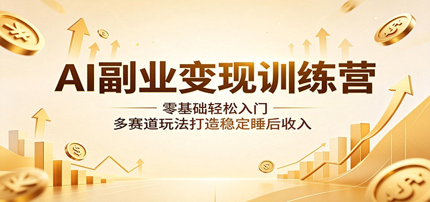 AI副业变现训练营：零基础轻松入门，多赛道玩法打造稳定睡后收入-资源宝库
