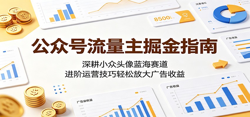 公众号流量主掘金指南:深耕小众头像蓝海赛道,进阶运营技巧轻松放大广告收益-资源宝库
