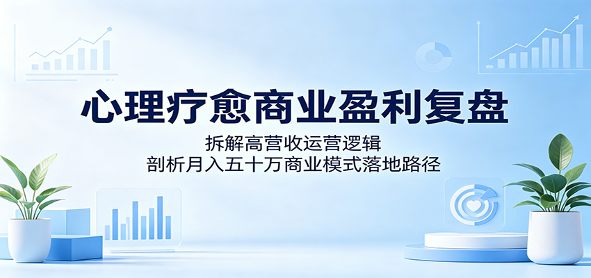 心理疗愈商业盈利复盘:拆解高营收运营逻辑,剖析月入五十万商业模式落地路径-资源宝库