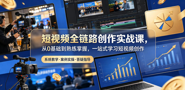 短视频全链路创作实战课，从0基础到熟练掌握，一站式学习短视频创作-资源宝库
