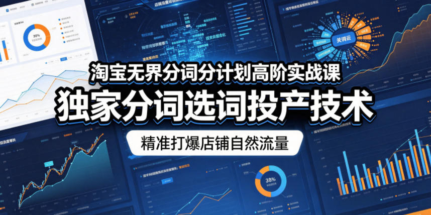 淘宝无界分词分计划高阶实战课，独家分词选词投产技术，精准打爆店铺自然流量-资源宝库