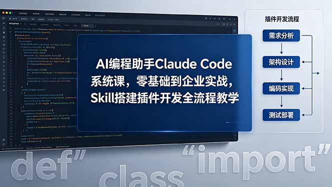 AI 编程助手 Claude Code 系统课，零基础到企业实战，Skill 搭建插件开发全流程教学-资源宝库