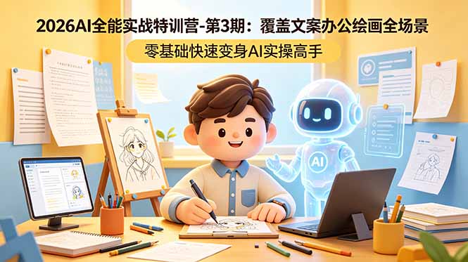 2026AI全能实战特训营-第3期:覆盖文案办公绘画全场景 零基础快速变身AI实操高手-资源宝库