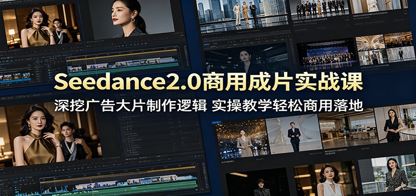 Seedance2.0商用成片实战课：深挖广告大片制作逻辑，实操教学轻松商用落地-资源宝库