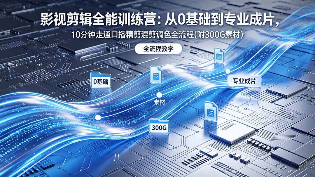 2026影视剪辑全能实战课｜0基础到专业成片，全流程教学，高清带300G素材-资源宝库
