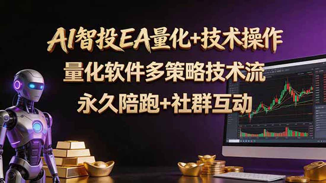 AI智投EA量化操作技术训练营，软件自动操作，简单学习轻松上入手日入30-100U-资源宝库