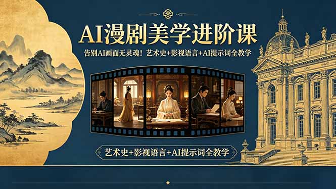 告别AI画面无灵魂！AI漫剧美学进阶课，艺术史+影视语言+AI提示词全教学-资源宝库