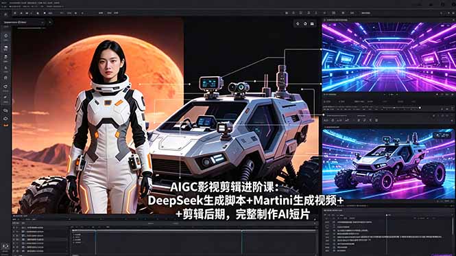 AIGC影视剪辑进阶课：DeepSeek生成脚本+Martini生成视频+剪辑后期，完整制作AI短片-资源宝库