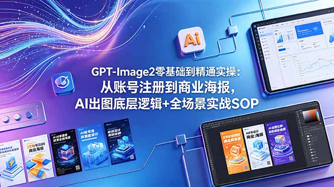 GPT-Image2零基础到精通实操:从账号注册到商业海报,AI出图底层逻辑+全场景实战SOP-资源宝库