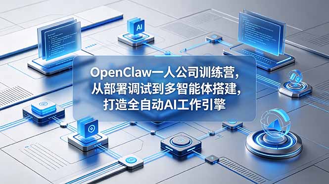 OpenClaw 一人公司训练营，从部署调试到多智能体搭建，打造全自动 AI 工作引擎-资源宝库