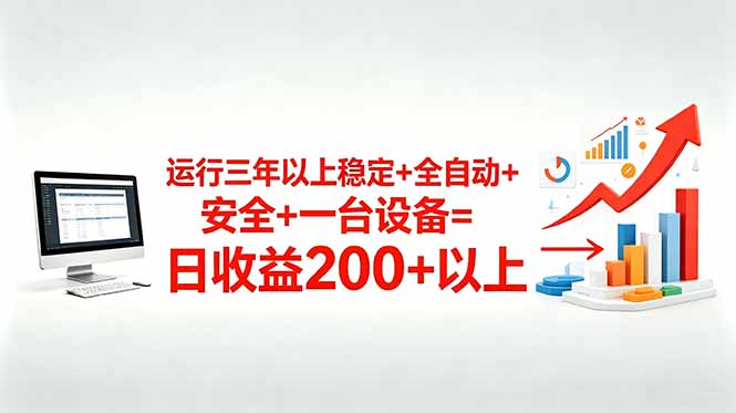 三年以上稳定+全自动+安全+一台设备=日收益200+-资源宝库