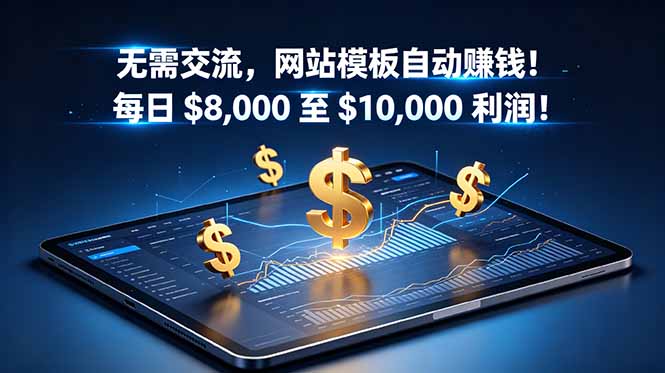 无需交流，网站模板自动赚钱！每日 $8,000 至 $10,000 利润！【原创双语字幕】-资源宝库