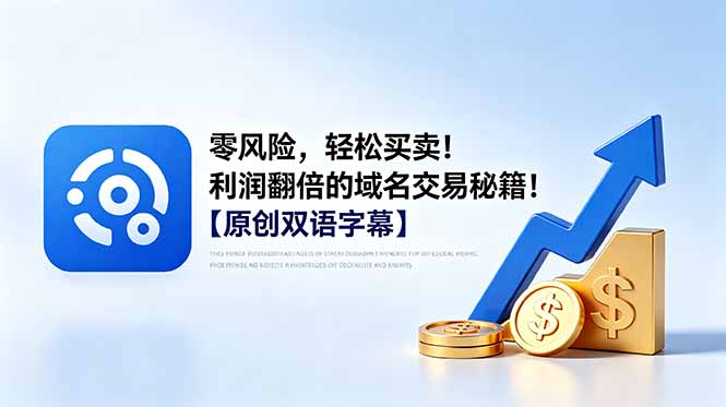 零风险，轻松买卖！利润翻倍的域名交易秘籍！【原创双语字幕】-资源宝库