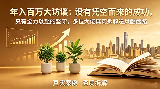 年入百万大访谈-更新:没有凭空而来的成功,只有全力以赴的坚守,多位大佬真实拆解逆风翻盘路-资源宝库