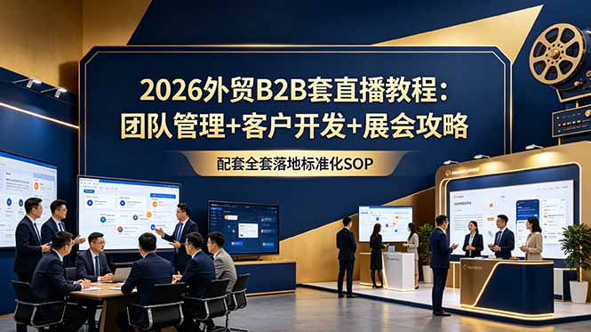2026外贸B2B套直播教程：团队管理+客户开发+展会攻略，配套全套落地标准化SOP-资源宝库