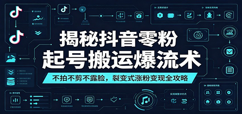 揭秘抖音零粉起号搬运爆流术:不拍不剪不露脸,裂变式涨粉变现全攻略-资源宝库