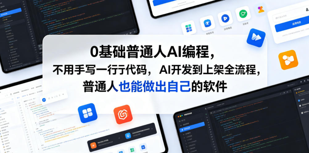 0基础普通人AI编程，不用手写一行代码，AI开发到上架全流程，普通人也能做出自己的软件-资源宝库