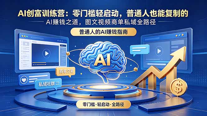 AI创富训练营：零门槛轻启动，普通人也能复制的AI赚钱之道，图文视频商单私域全路径-资源宝库