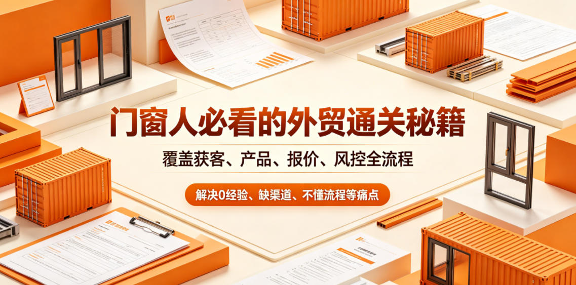 门窗人必看的外贸通关秘籍，块覆盖获客、产品、报价、风控全流程，解决0经验、缺渠道、不懂流程等痛点-资源宝库