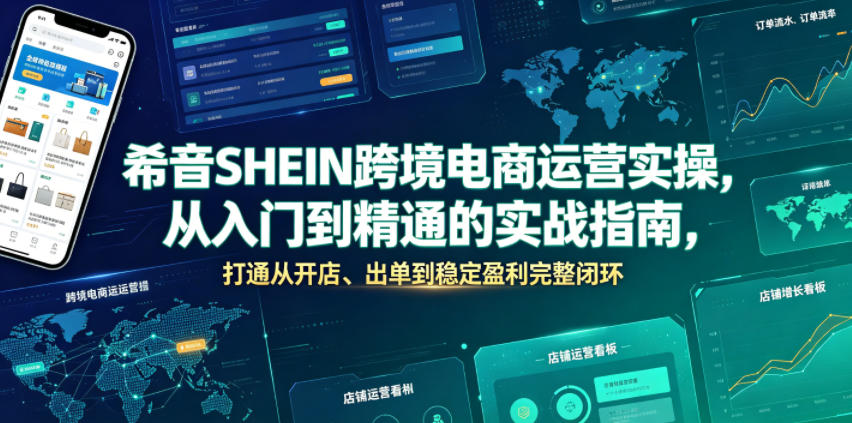 希音SHEIN跨境电商运营实操，从入门到精通的实战指南，打通从开店、出单到稳定盈利完整闭环-资源宝库