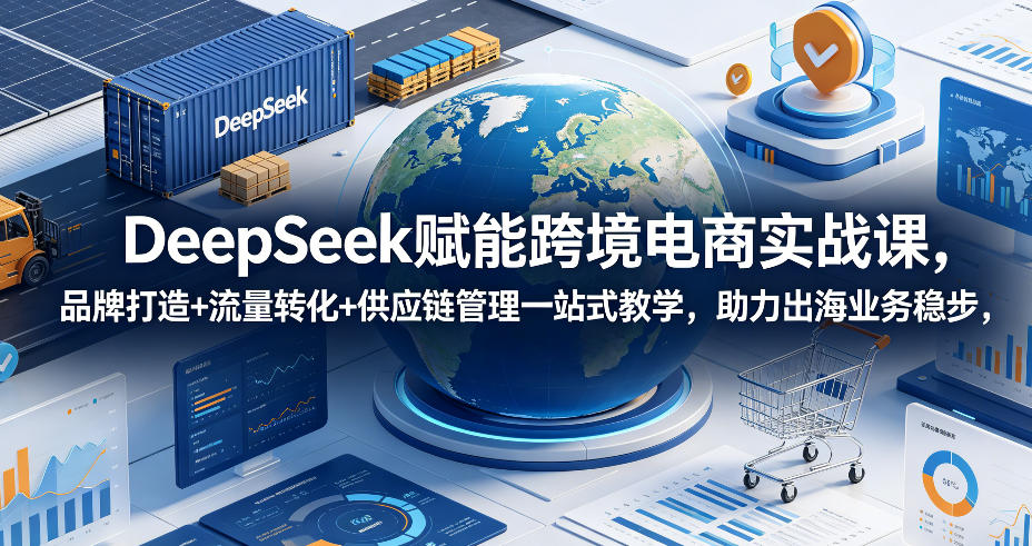 DeepSeek赋能跨境电商实战课，品牌打造+流量转化+供应链管理一站式教学，助力出海业务稳步发展-资源宝库