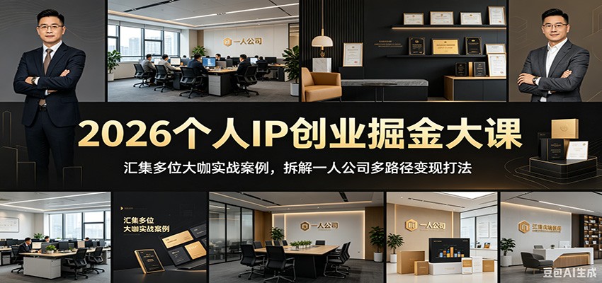 2026个人IP创业掘金大课：汇集多位大咖实战案例，拆解一人公司多路径变现打法-资源宝库