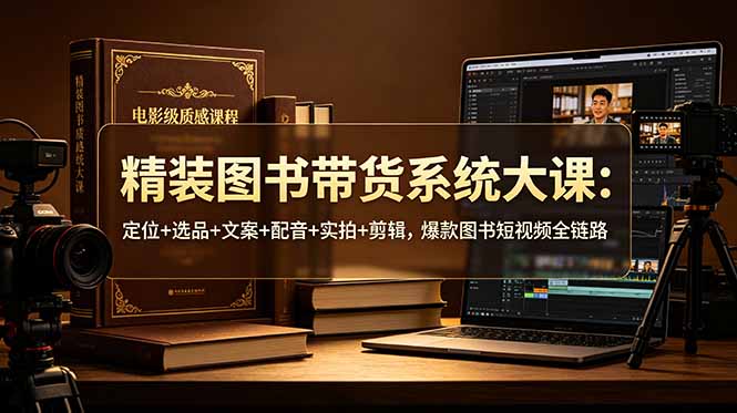 精装图书带货系统大课：定位+选品+文案+配音+实拍+剪辑，爆款图书短视频全链路-资源宝库