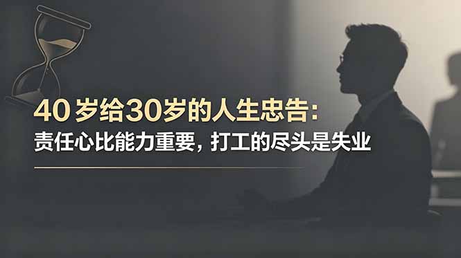 付费文章：40岁给30岁的人生忠告：责任心比能力重要，打工的尽头是失业-资源宝库