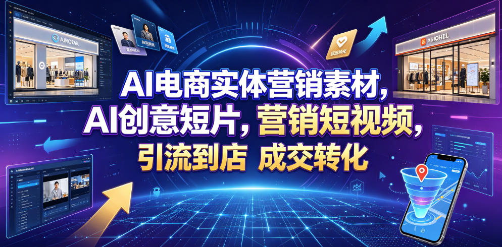 AI电商实体营销素材，AI创意短片，高效打造营销短视频，轻松引流到店，稳定提升门店客流与成交转化-资源宝库