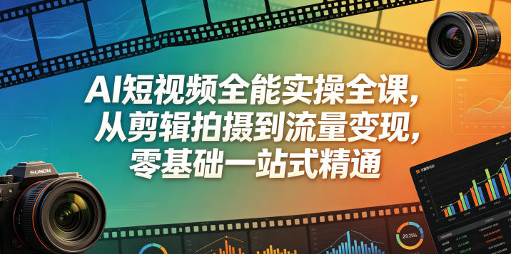 AI短视频全能实操全课，从剪辑拍摄到流量变现，零基础一站式精通-资源宝库