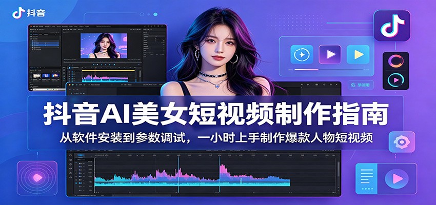 抖音AI美女短视频制作指南：从软件安装到参数调试，一小时上手制作爆款人物短视频-资源宝库