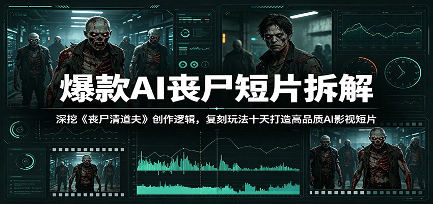 爆款AI丧尸短片拆解：深挖《丧尸清道夫》创作逻辑，复刻玩法快速打造高品质AI影视短片-资源宝库