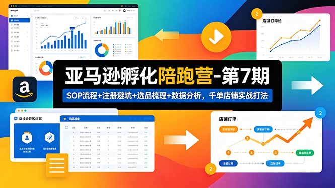 亚马逊孵化陪跑营-第7期：SOP流程+注册避坑+选品梳理+数据分析，千单店铺实战打法-资源宝库