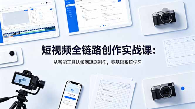短视频全链路创作实战课：从智能工具认知到短剧制作，零基础系统学习-资源宝库