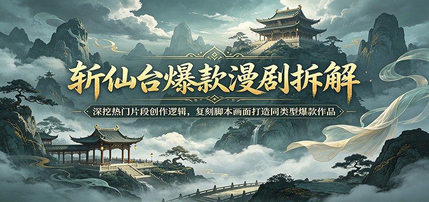 斩仙台爆款漫剧拆解:深挖热门片段创作逻辑,复刻脚本画面打造同类型爆款作品-资源宝库
