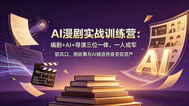 AI漫剧实战训练营：编剧+AI+导演三位一体，一人成军 驭风口，用故事与AI铸造终身变现资产-资源宝库
