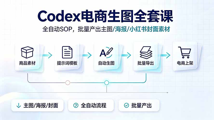 Codex电商生图全套课｜全自动SOP，批量产出主图/海报/小红书封面素材-资源宝库
