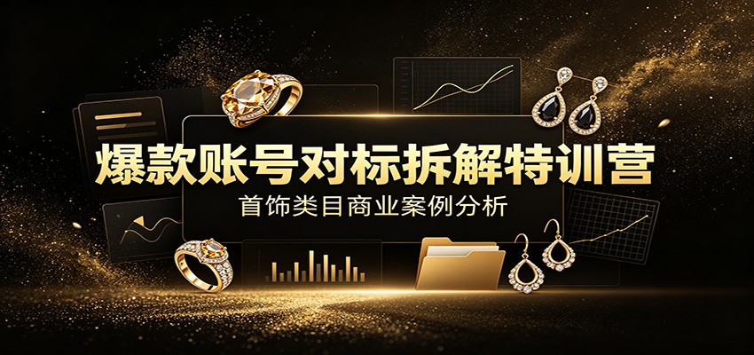 爆款账号对标拆解特训营:首饰类目商业案例分析,配套完整资料内容-资源宝库