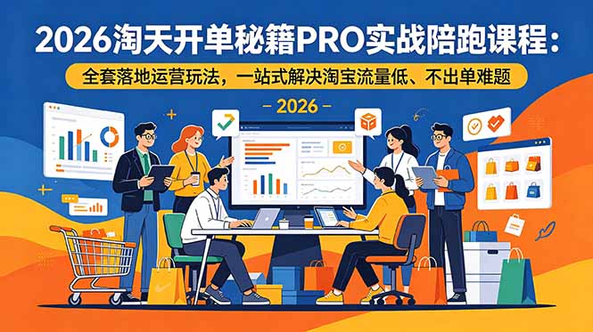 2026淘天开单秘籍PRO实战陪跑课程-更新：全套落地运营玩法，一站式解决淘宝流量低、不出单难题-资源宝库