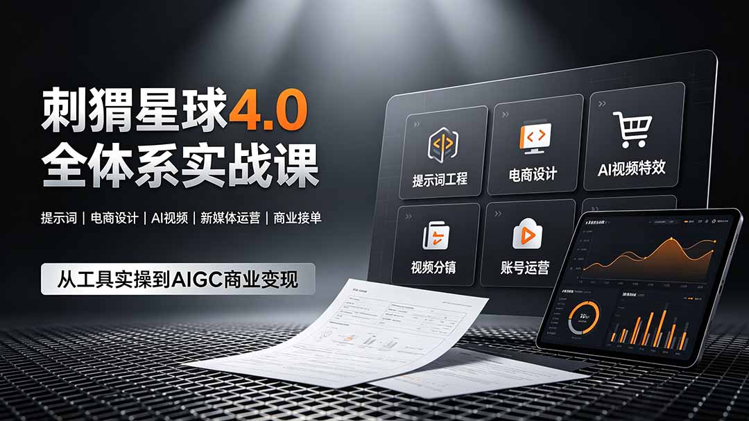 刺猬星球4.0全体系实战课,覆盖提示词工程、电商设计、AI视频特效与新媒体运营,一站式掌握AIGC商业核心技能-资源宝库